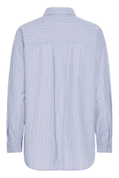 B Young Hene Shirt In Chambray Blue Stripe