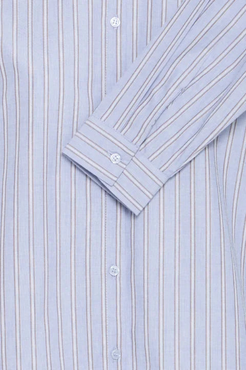 B Young Hene Shirt In Chambray Blue Stripe