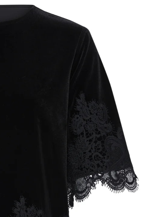 B Young Perlina Lace Hem Blouse In Meteorite