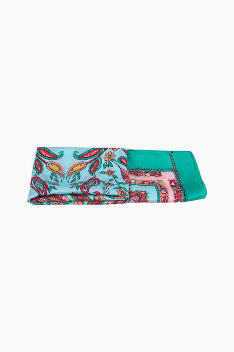 Miss Shorthair 2149GR Haven Lightweight Scarf - Green, Paisley Print