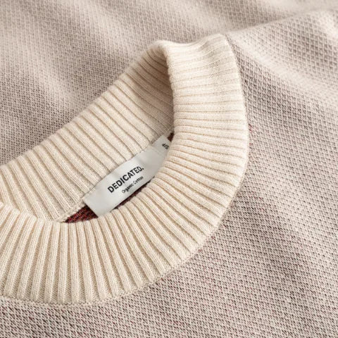 Dedicated 23646 Sweater Limhamn Folk Flower Vanilla White Whitecap Gray
