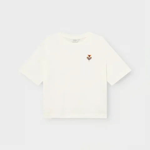 Dedicated 23802 T-shirt Vadstena Autumn Harvest EMB Off-White Whisper White