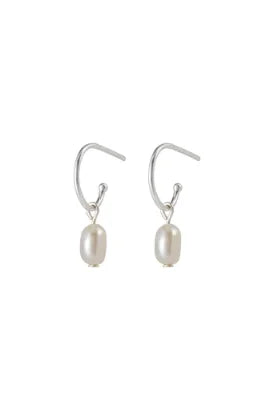 One & Eight 2507 Pearl Silver Drop Studs