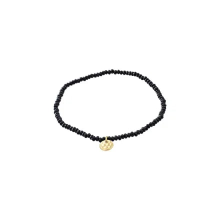 Pilgrim 261932112 Indie Bracelet Black, Gold-Plated