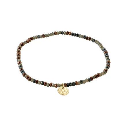 Pilgrim 262042122 Indie Bracelet Brown/Grey, Gold-Plated