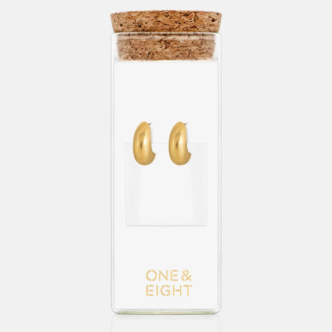 One & Eight 2622 Gold Arc Studs