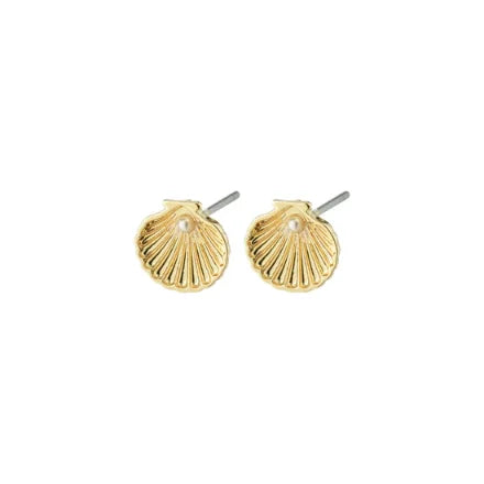 Pilgrim 262412013 Opal Seashell Earrings Gold-Plated