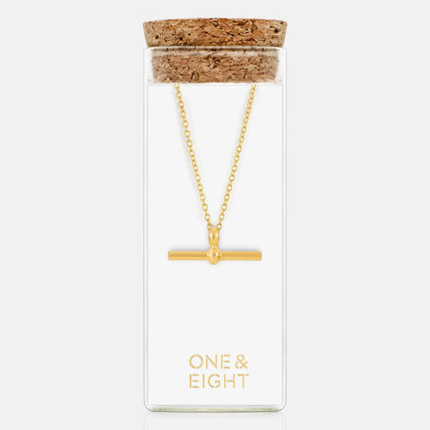 One & Eight 2740 Gold T-Bar Necklace