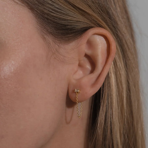 One & Eight 2821 Ilena Chain Earrings Clear
