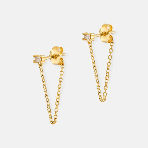 One & Eight 2821 Ilena Chain Earrings Clear
