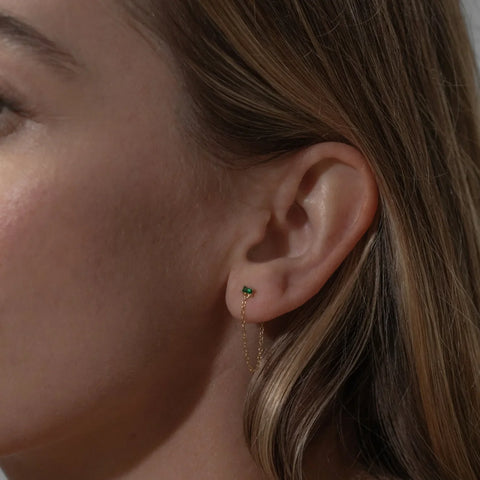 One & Eight 2822 Ilena Chain Earrings Green