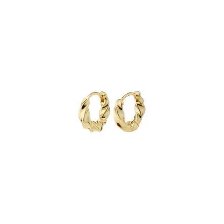 Pilgrim 282232003 Taffy Small Swirl Hoop Earrings Gold-Plated