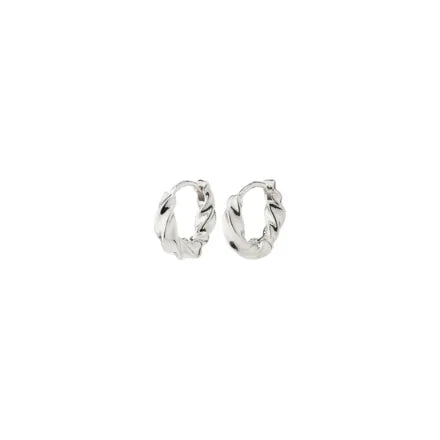 Pilgrim 282236003 Taffy Small Swirl Hoop Earrings Silver-Plated