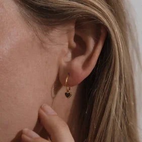 One & Eight 2828 Slate Heart Earrings