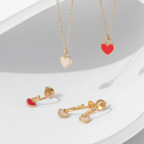 One & Eight 2844 Ruby Heart Earrings