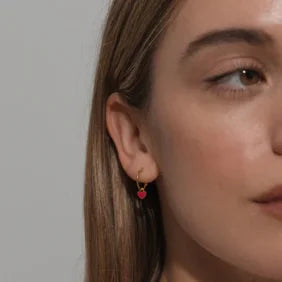 One & Eight 2844 Ruby Heart Earrings
