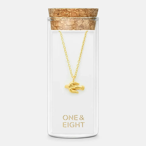 One & Eight 2904 Gold Peace Dove Necklace