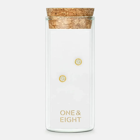 One & Eight 2912 Gold Crystal Studs