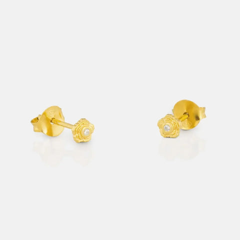 One & Eight 2935 Seed Card Studs (Champagne Crystal)