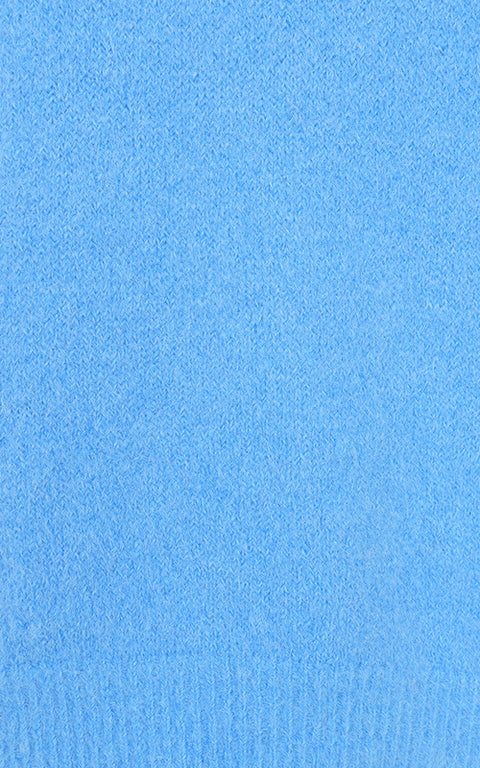 Luella Valentina Short Sleeve V Neck Alpaca Knit Jumper In Bright Blue