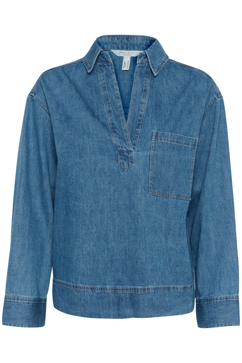 Part Two Petulla Shirt In Medium Blue Denim