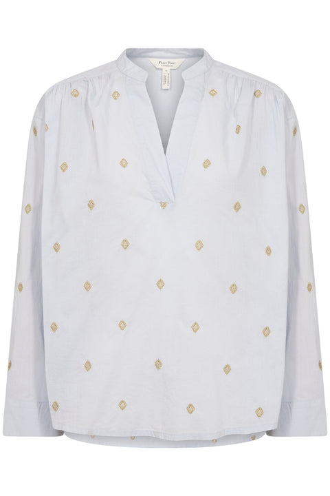 Part Two Natale Blouse In Heather Gold Embroidery