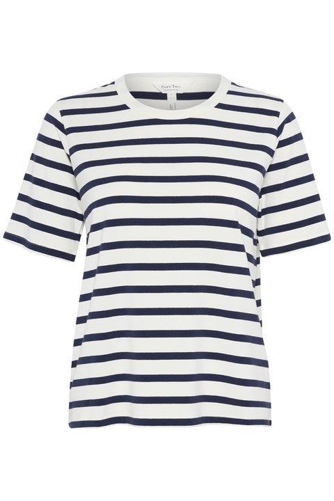 Part Two Ratani T-Shirt In Navy And White Stripe