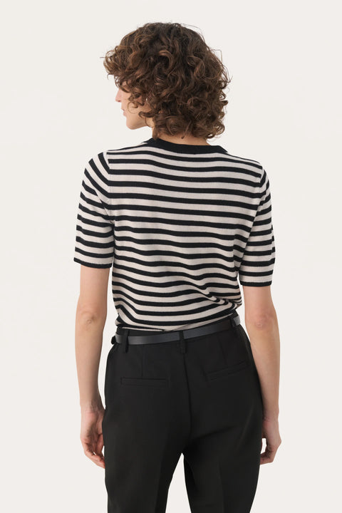 Part Two Natanya Pullover In Natural Stripe