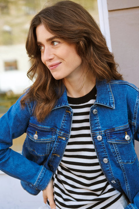 Part Two Natanya Pullover In Natural Stripe