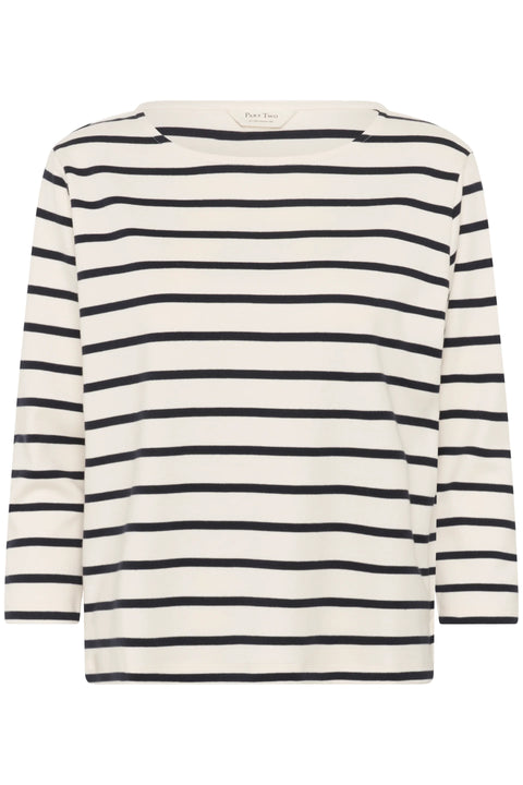 Part Two Nela T-shirt In Dark Navy Stripe