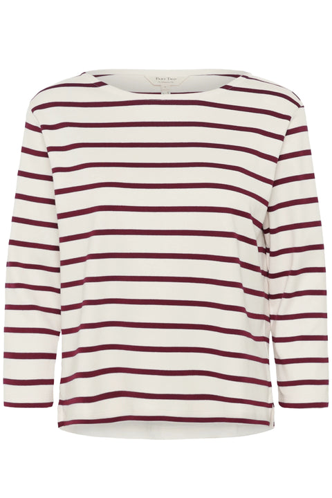 Part Two Nela T-shirt In Tawny Port Stripe