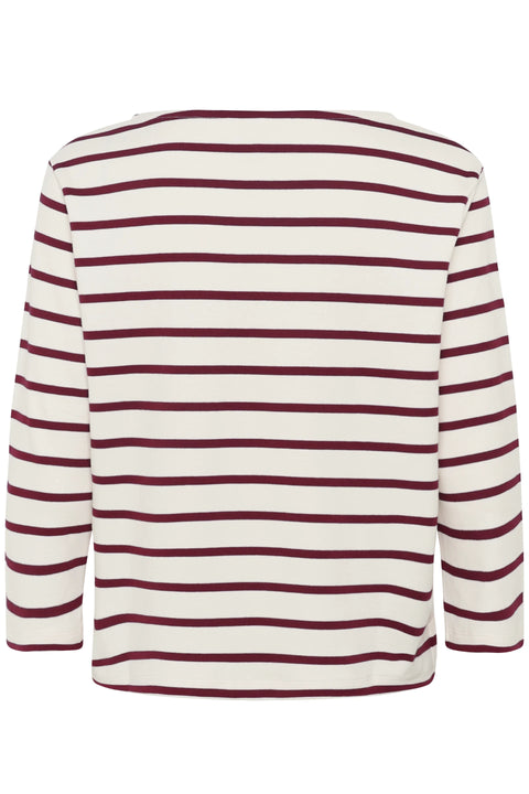 Part Two Nela T-shirt In Tawny Port Stripe