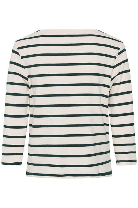 Part Two Nela Tshirt In Green Gables Stripe