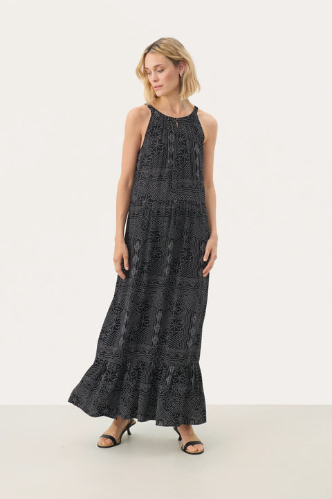 Part Two Theona Dress In Black Dot Print
