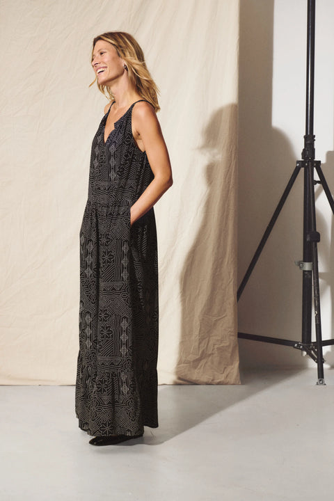 Part Two Theona Dress In Black Dot Print