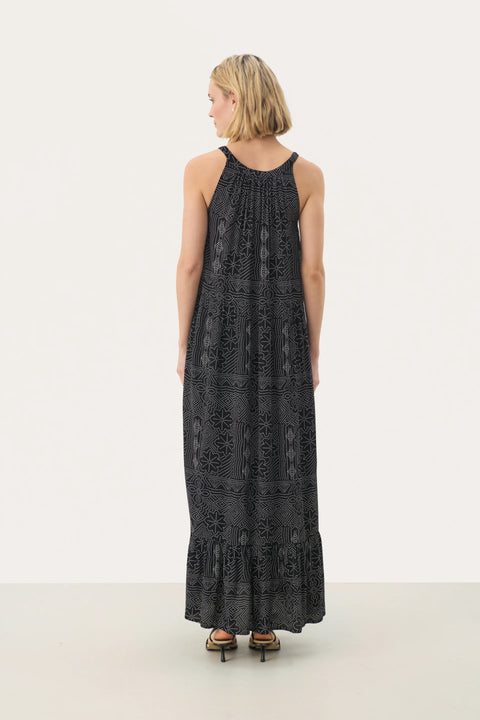 Part Two Theona Dress In Black Dot Print