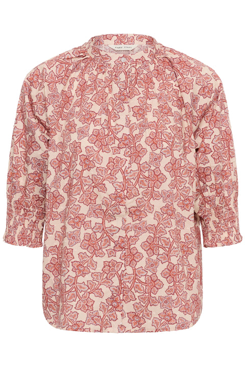 Part Two Almeras Woven Shirt s/s In Roasted Russet Leaf Print