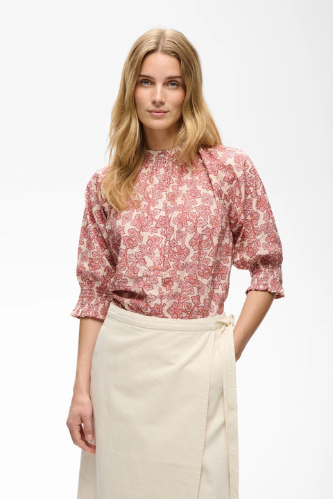 Part Two Almeras Woven Shirt s/s In Roasted Russet Leaf Print
