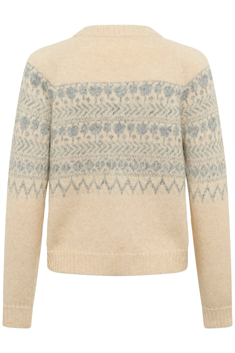 Part Two Charmaine Cardigan In Whitecap/Grey Jaquard