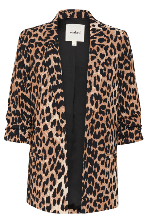 Soaked Shirley Blazer In Leopard Pattern