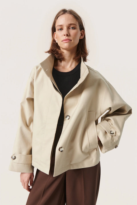 Soaked In Luxury Cade Jacket In Plaza Taupe