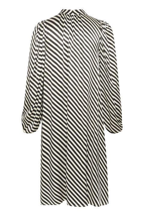 Soaked In Luxury Soho Dress In Black & White Diagonal Stripe