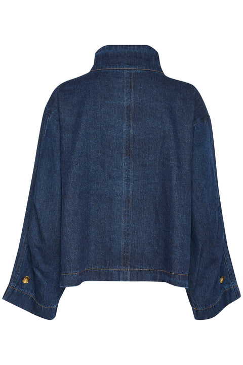 Soaked In Luxury Jannine Cade Jacket In Dark Blue Denim