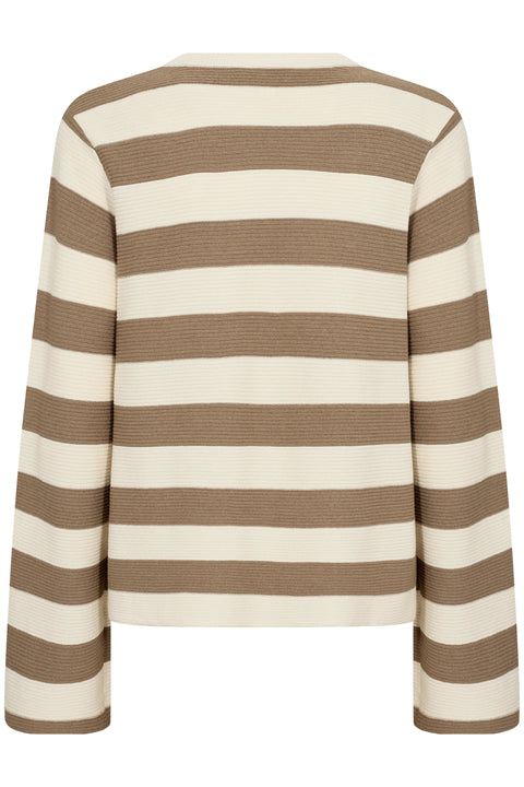 Soaked Lidya Pullover In Elm & White Stripe