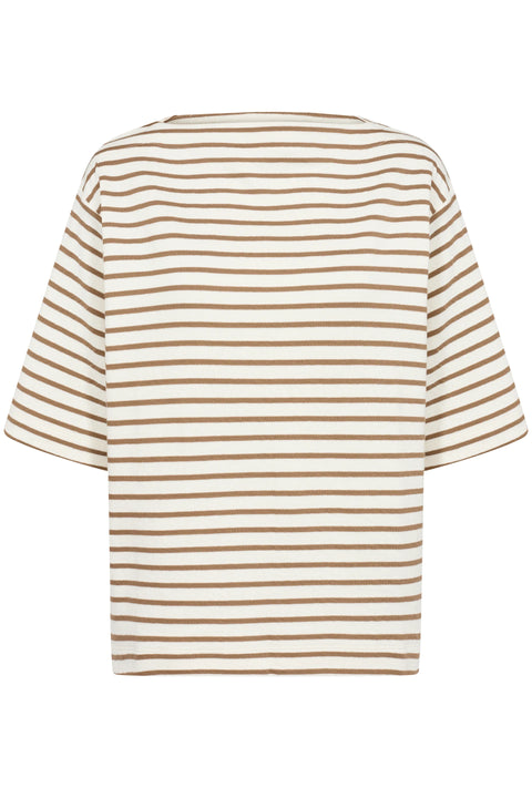 Soaked Ingina Sweatshirt In White And Elm Stripe