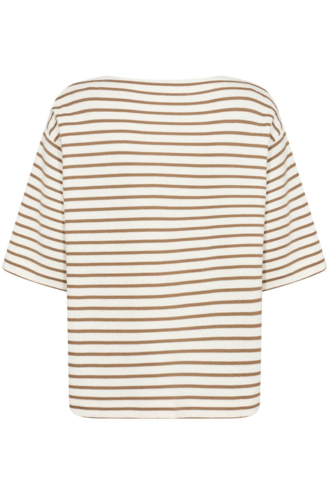 Soaked Ingina Sweatshirt In White And Elm Stripe