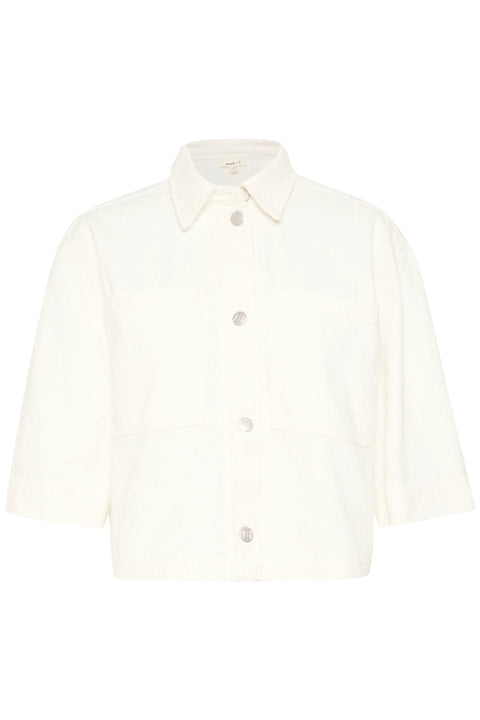 Soaked Velma Overshirt In Broken White