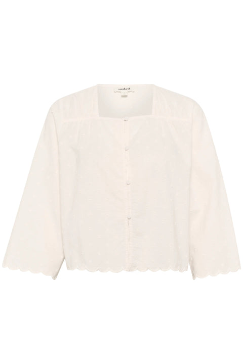 Soaked In Luxury Sunela Blouse 3/4 In Broken White