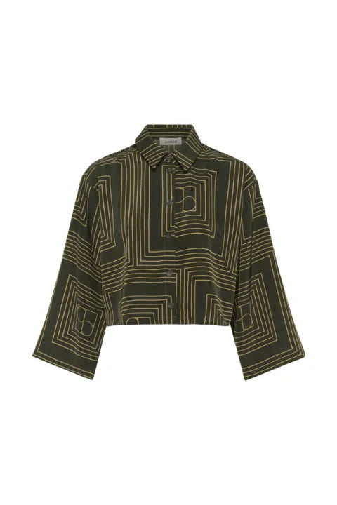 Soaked Topaz Shirt LS In Rosin & Fennel Seed Monogram