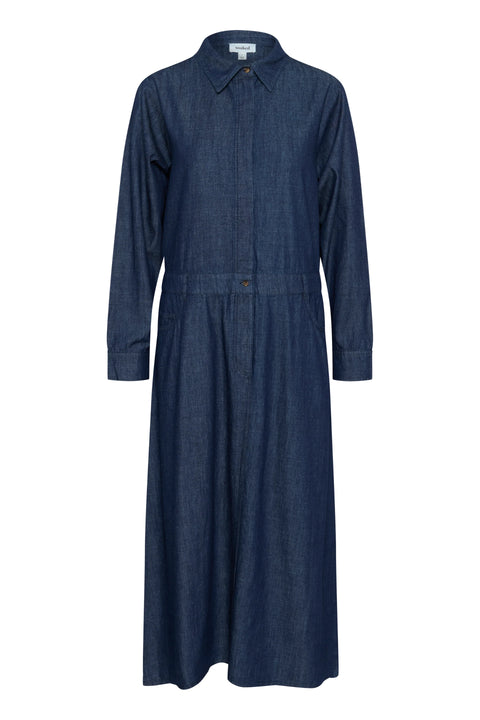 Soaked In Luxury Chamy Shirt Dress In Dark Blue Denim